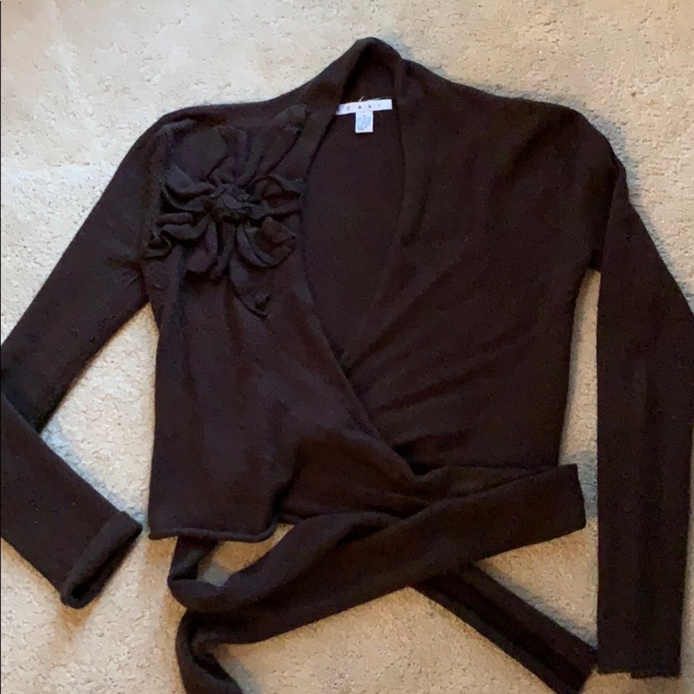 Chocolate brown wrap sweater